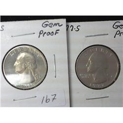 1976-S And 1977-S Washington Quarters (Gem Proof)