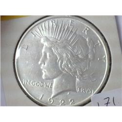 1922-D Peace Silver Dollar (UNC)