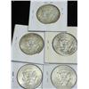 Image 2 : 5-Assorted 1964 Kennedy Half Dollars (Silver)