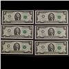 Image 2 : Lot of 11 Consecutive serial numbers 2017A US Two $2 dollar bills UNC miscut error