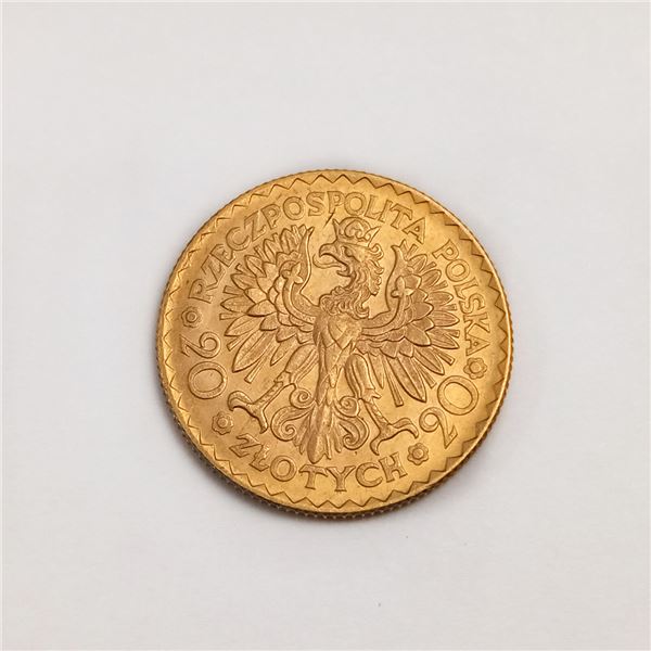 Collectible 1925 (w) Poland 0.900 Gold 20 Zlote coin
