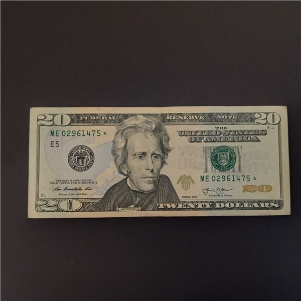 Collectible 2013 US $20 twenty dollars bill note green seal with Star