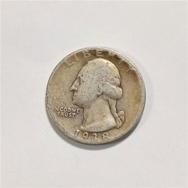 Collectible US 1938 Washington Quarter Dollar 25 cents Silver coin