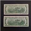 Image 2 : Lot of 2 2003A United States $2 Two dollars Federal Reserve Note bill with Green Seal