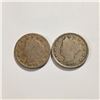 Image 1 : Lot of 2 Collectible US Liberty Head 5 cents coins