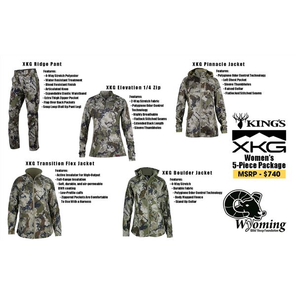 KIng's Camo 5 PC XKG Package, Buyer's Choice of Men's or Women's and Sizes.