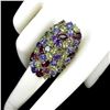 Image 3 : Natural Peridot Amethyst Rhodolite Garnet Ring