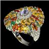 Image 2 : Natural Tanzanite Emerald Sapphire Ring
