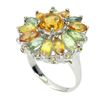 Image 1 : Natural Citrine & Multi Color Sapphire Ring