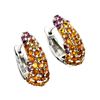 Image 1 : Natural Yellow Citrine &  Rhodolite Garnet Earrings