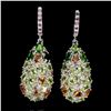 Image 2 : Natural Peridot  Citrine Sapphire Earrings