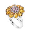 Image 2 : Natural Citrine Rhodolite Garnet Ring