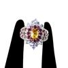 Image 3 : Natural Citrine,  Rhodolite Garnet & Tanzanite Ring