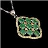 Image 1 : Natural Unheated Emerald & Sapphire Necklace