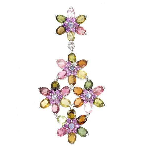 Natural  Tourmaline Emerald Rhodolite Garnet  Pendant