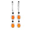 Image 1 : Natural Orange Opal & Black Spinel Earrings