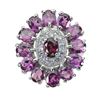 Image 1 : Natural Rhodolite Garnet Tanzanite Ring