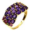 Image 1 : Natural Unheated  Amethyst Rhodolite Chrome Diopside Ring
