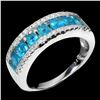 Image 1 : Natural Brazil Paraiba Blue Apatite Eternity Ring