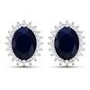 14KT White Gold 2.60ctw Blue Sapphire and Diamond Earrings