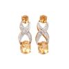 Plated 18KT Yellow Gold 2.66cts Citrine and Diamond Earrings