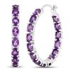 Image 4 : Plated Rhodium 4.80ctw Amethyst Earrings