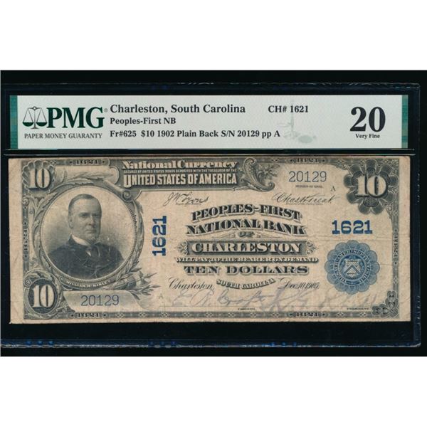 1902 $10 Charleston SC National PMG 20