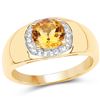 Plated 18KT Yellow Gold 1.20ct Citrine and Topaz Ring