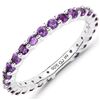 Plated Rhodium 0.78ctw Amethyst Ring