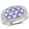 Plated Rhodium 1.70ctw Tanzanite Ring