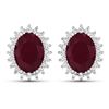 14KT White Gold 3.00ctw Ruby and Diamond Earrings