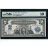1899 $2 Mini Porthole Silver Certificate PMG 30