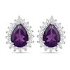 Plated 18KT White Gold 1.36ctw Amethyst and Topaz Earrings