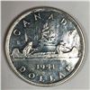 Image 1 : 1951 King George VI Canadian Silver Dollar UNC