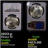 Image 1 : NGC 1923-p Peace Dollar $1 Graded ms65 By NGC