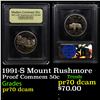 Image 1 : Proof 1991-S Mount Rushmore Modern Commem Half Dollar 50c Graded GEM++ Proof Deep Cameo By USCG