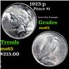 Image 1 : 1923-p Peace Dollar $1 Grades GEM Unc