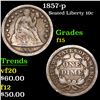 Image 1 : 1857-p Seated Liberty Dime 10c Grades f+