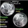 Image 1 : 1922-p Peace Dollar $1 Grades Choice Unc