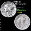 Image 1 : 1942-d Mercury Dime 10c Grades Choice AU/BU Slider