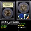 Image 1 : 1992-p Olympics Modern Commem Half Dollar 50c Graded ms70, Perfection By USCG