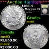 Image 1 : ***Auction Highlight*** 1886-o Morgan Dollar $1 Graded Select Unc By USCG (fc)