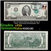 Image 1 : 1976 $2 Federal Reserve Note 1st Day of Issue, with Stamp (Philadelphia, PA) Grades vf++