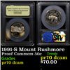 Image 1 : Proof 1991-S Mount Rushmore Modern Commem Half Dollar 50c Graded GEM++ Proof Deep Cameo By USCG