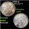 Image 1 : 1886-p Morgan Dollar $1 Grades Choice Unc