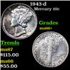 Image 1 : 1943-d Mercury Dime 10c Grades GEM++ Unc