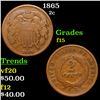 Image 1 : 1865 Two Cent Piece 2c Grades f+