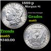 Image 1 : 1889-p Morgan Dollar $1 Grades GEM Unc