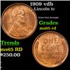 Image 1 : 1909 vdb Lincoln Cent 1c Grades GEM Unc RD