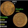 Image 1 : 1865 Two Cent Piece 2c Grades vf++